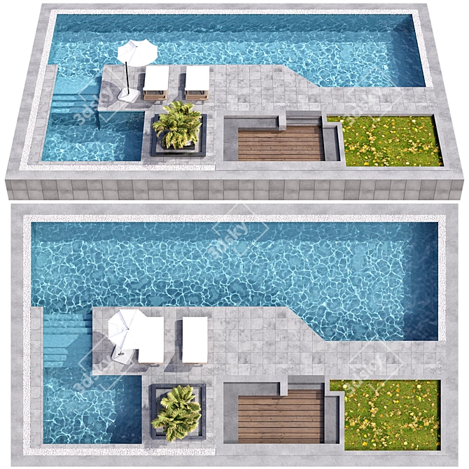 Modern Pool No110 - VRay & Corona 3D model image 1