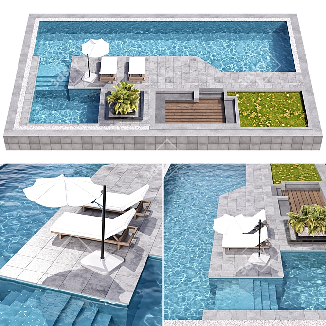 Modern Pool No110 - VRay & Corona 3D model image 3