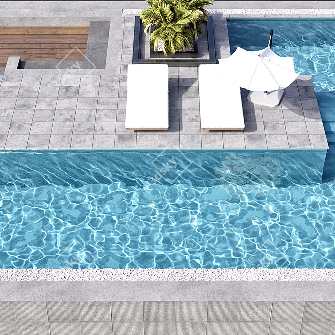 Modern Pool No110 - VRay & Corona 3D model image 6