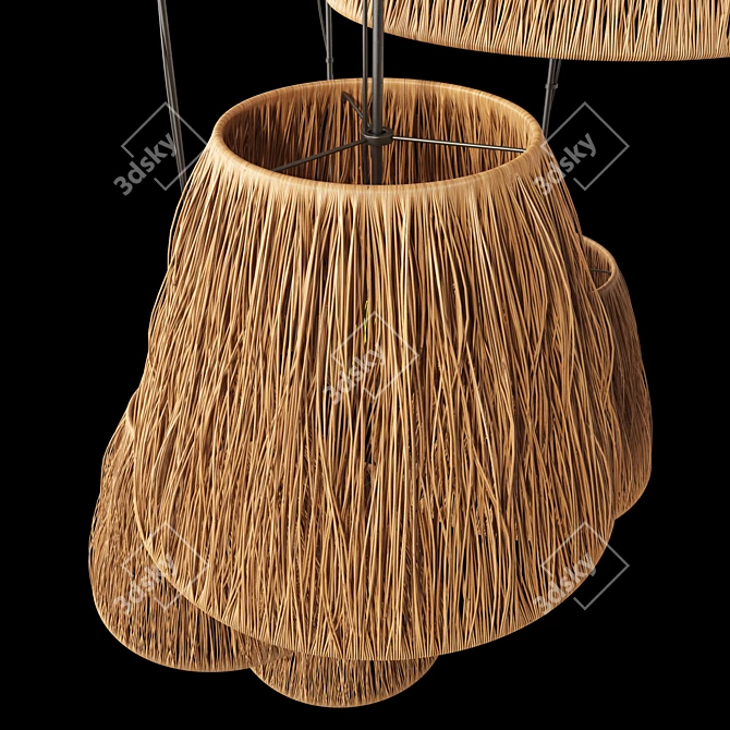 Elegant Wicker Lamp Set, 3D 3D model image 3