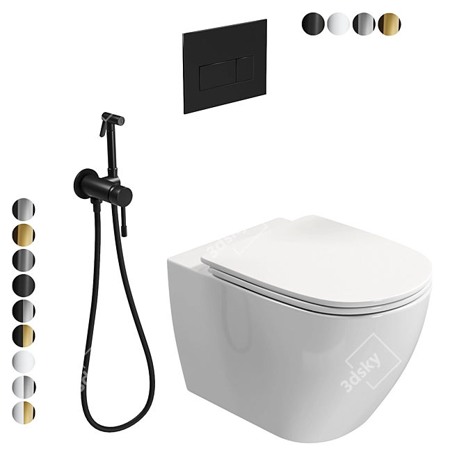 Modern Bathroom Set: Stylus, Boheme Uno, AlcaPlast 3D model image 1