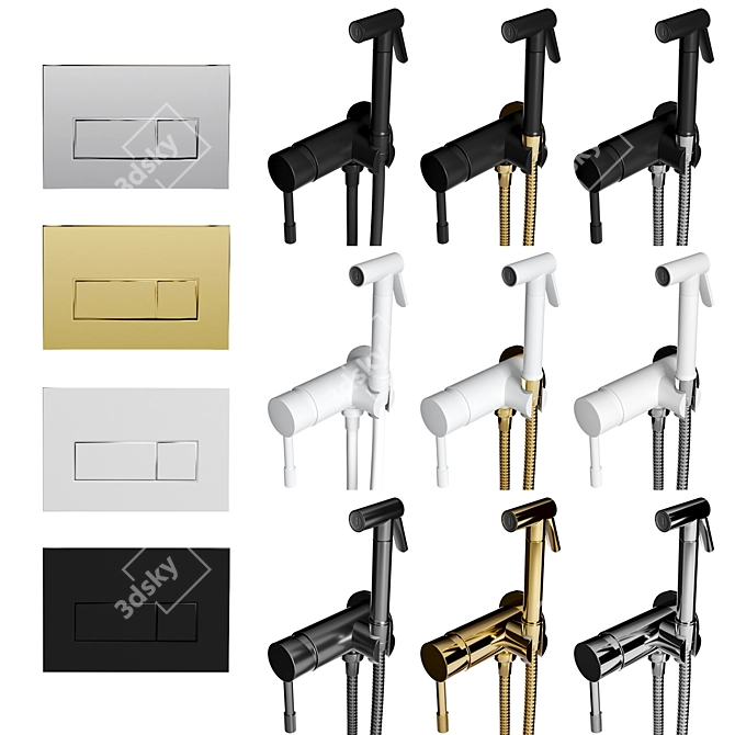 Modern Bathroom Set: Stylus, Boheme Uno, AlcaPlast 3D model image 2