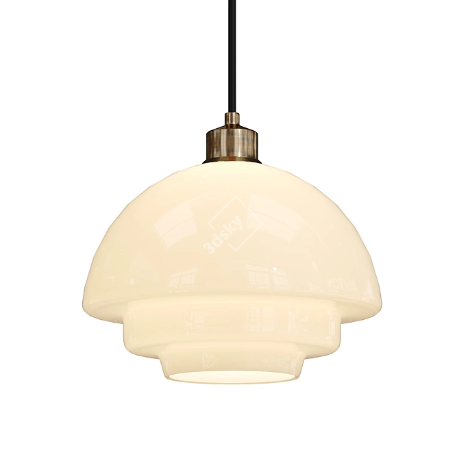 Deco Milk Glass Pendant Light 3D model image 2