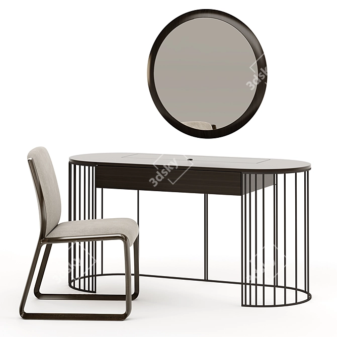 Elegant Doppler Dressing Table Set 3D model image 2