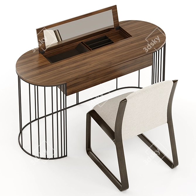 Elegant Doppler Dressing Table Set 3D model image 4