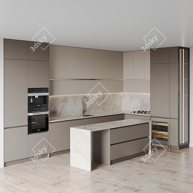 Modern Kitchen 3D Models Bundle 3D model image 2