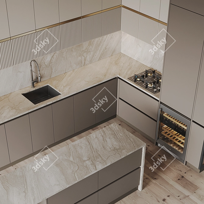 Modern Kitchen 3D Models Bundle 3D model image 3