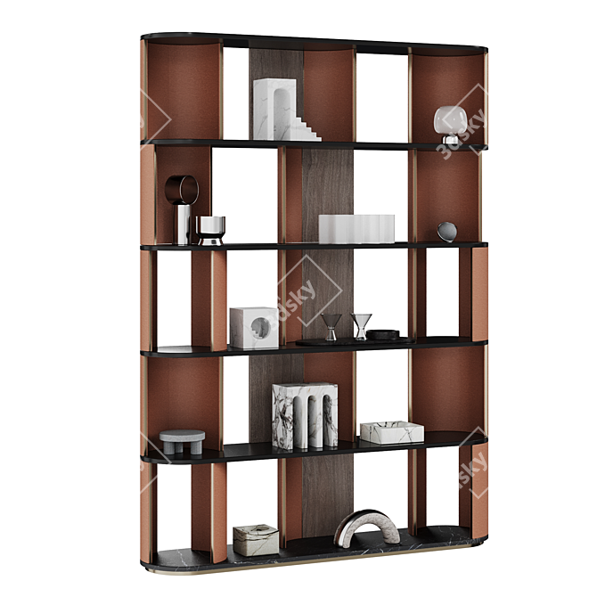 Elegant Capital Collection Bookcase Sipario 3D model image 1