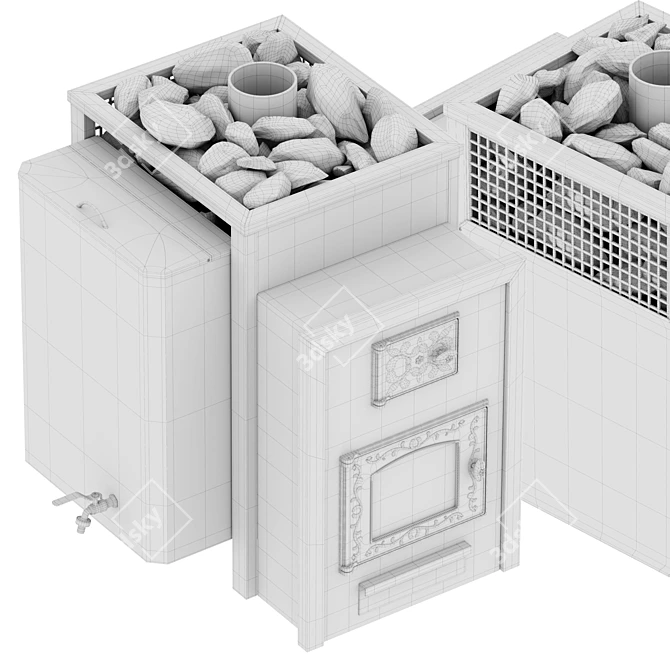 Raduga Sauna Stove Meticulously Designed 3D model image 6