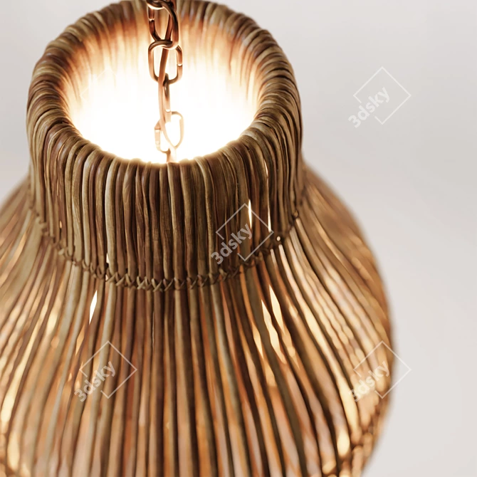 Natural Rattan Bottle Neck Pendant 3D model image 5