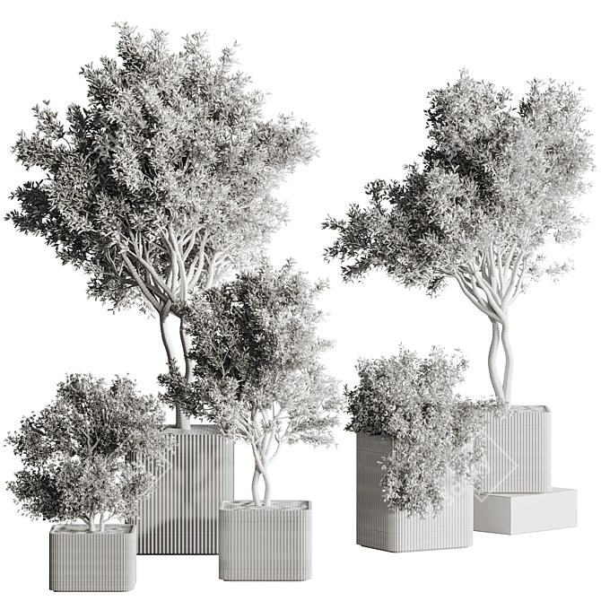 Sleek Indoor Plant Set 146 3D model image 3