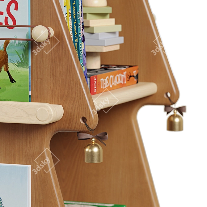  Wooden Tree Bookshelf Display Stand 3D model image 5