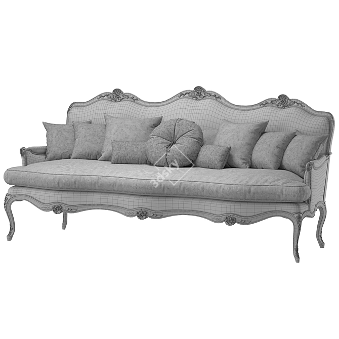 Louis Antique Sofa Art 245 3D model image 2