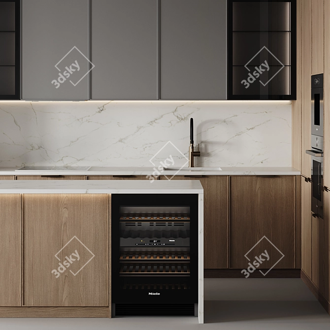 Customizable Modern Kitchen Model 3D model image 4