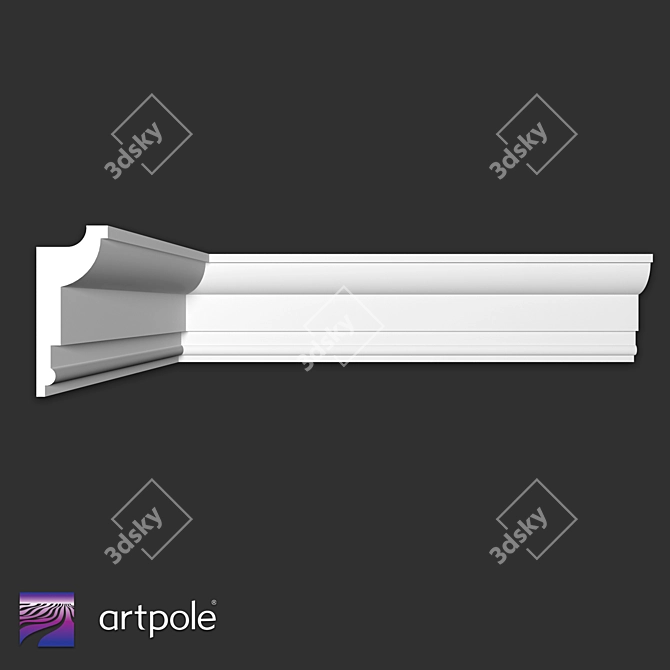 Modern Gypsum Cornice SKTL113 3D model image 1