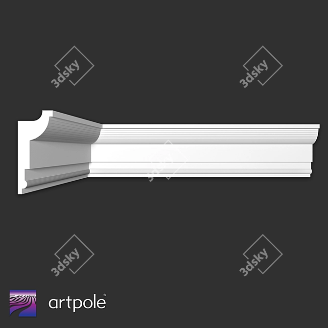 Modern Gypsum Cornice SKTL113 3D model image 2