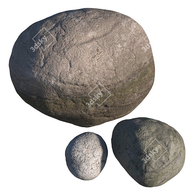 Dual Texture Stone Set 3D model image 3