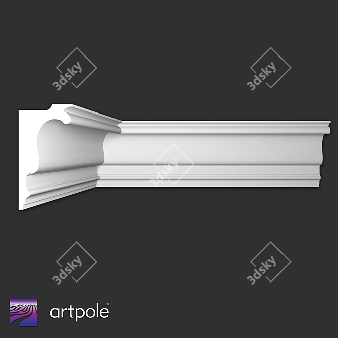 SKTL119 Gypsum Lighting Cornice 3D model image 1