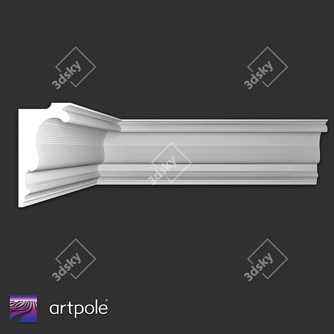 SKTL119 Gypsum Lighting Cornice 3D model image 2