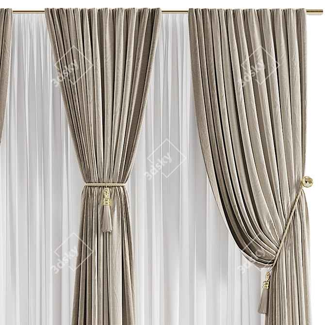 Elegant Curtain #052 3D model image 2