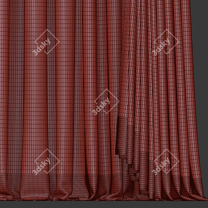 Elegant Curtain #052 3D model image 3