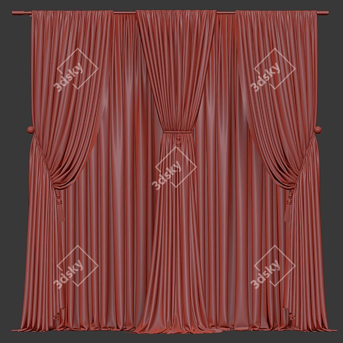 Elegant Curtain #052 3D model image 4