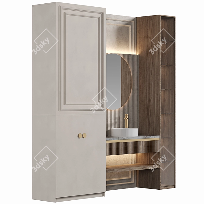 Modern Bathroom Furniture Set 3D model image 2