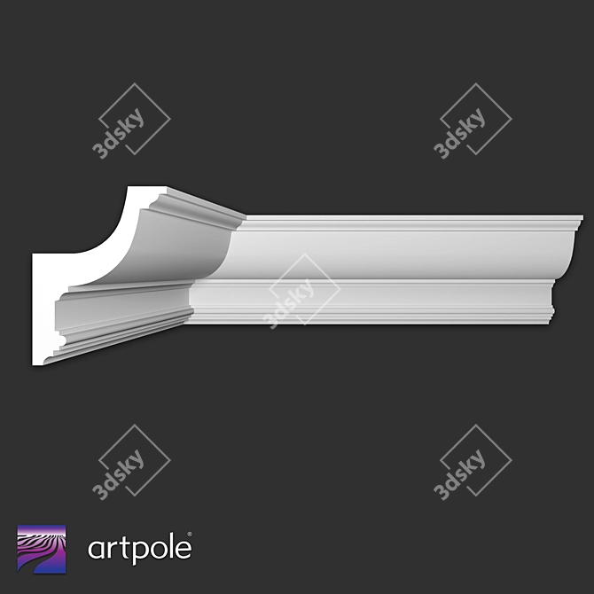 Sophisticated Gypsum Cornice SKTL128 3D model image 1