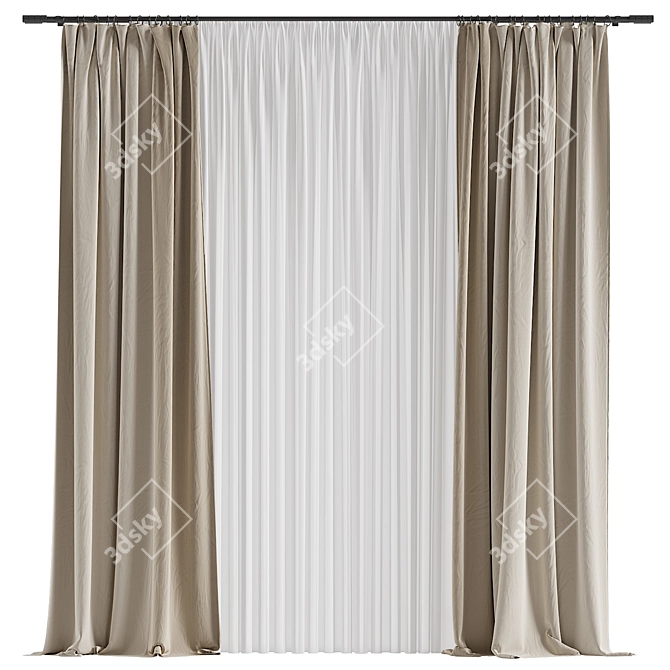 Refined Curtain #053 3D model image 1