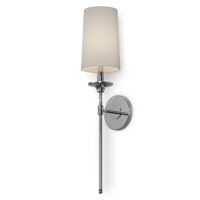 Elegant Nickel Wall Sconce 3D model image 2