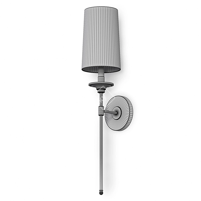 Elegant Nickel Wall Sconce 3D model image 7