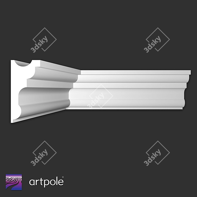 SKTL140 Gypsum Light Cornice 3D model image 1