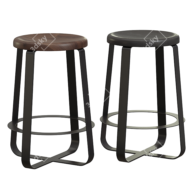 Modern Elegance Primi Counter Stool 3D model image 3