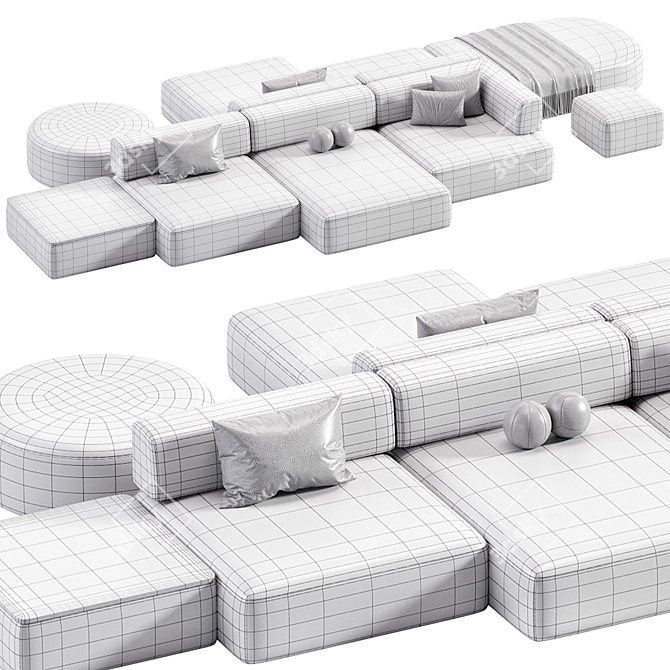 Modern Entropy Sofa, Bold Design 3D model image 6