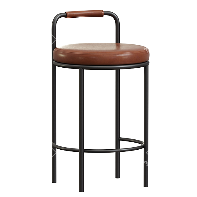 Karimi 65cm Brown Bar Stool 3D model image 1