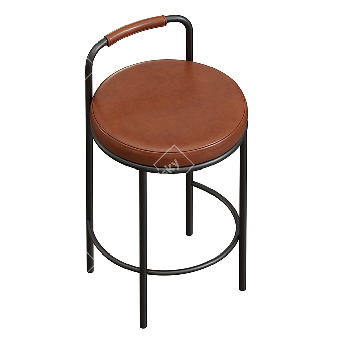 Karimi 65cm Brown Bar Stool 3D model image 4