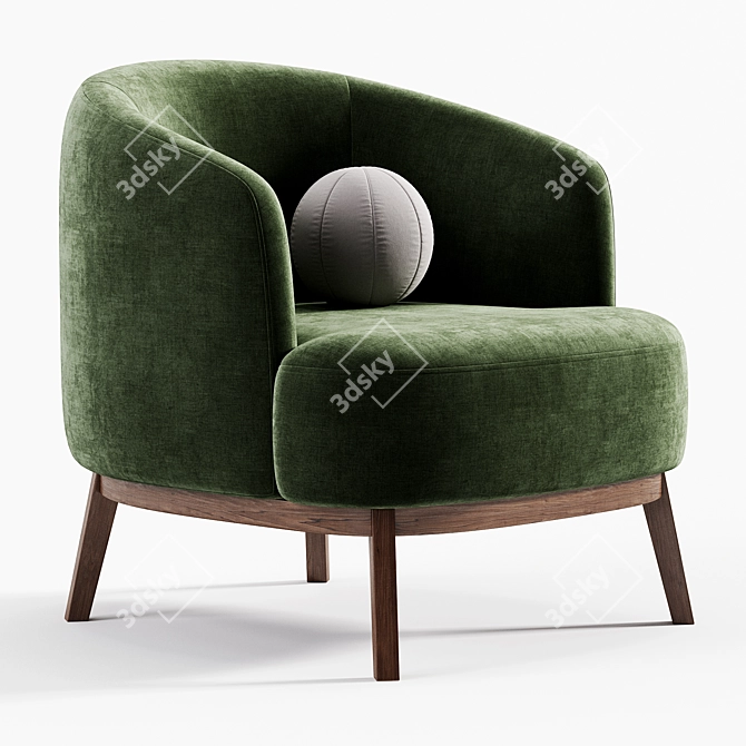 Sleek MEGAN Armchair Design 3D model image 5