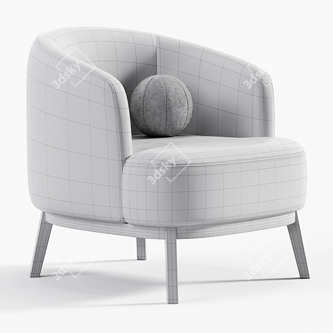 Sleek MEGAN Armchair Design 3D model image 6