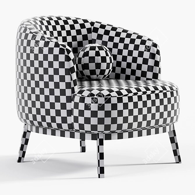 Sleek MEGAN Armchair Design 3D model image 7