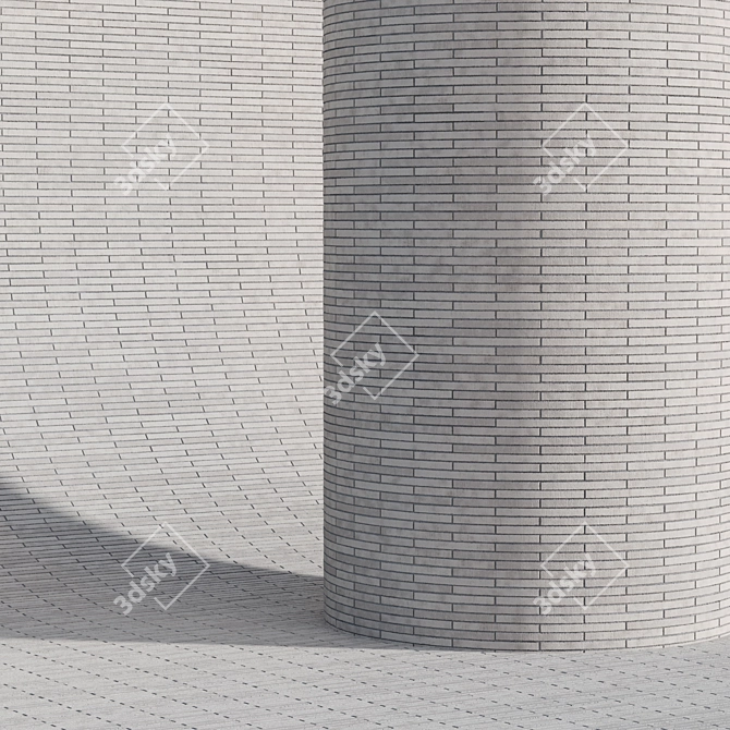 Minimalist Long Clinker Brick 3D model image 3