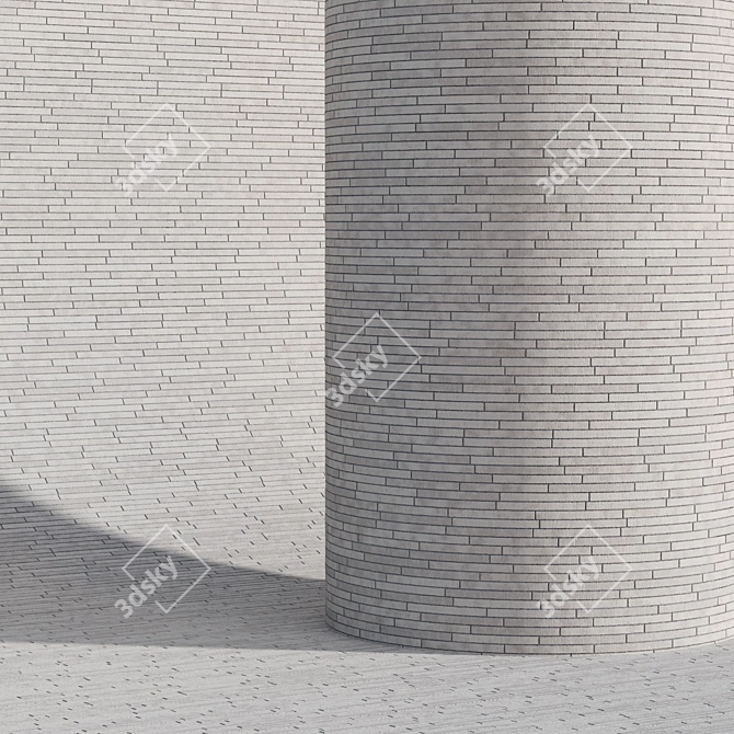 Minimalist Long Clinker Brick 3D model image 6