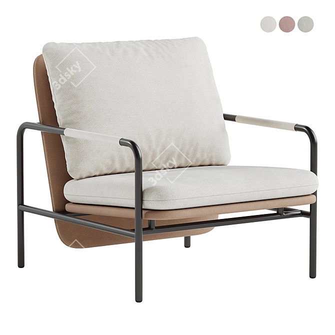 Modern Clap Outdoor Lounge Chair 3D model image 1