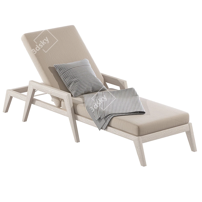 Modern Outdoor Chaise with Sleek Design 3D model image 2