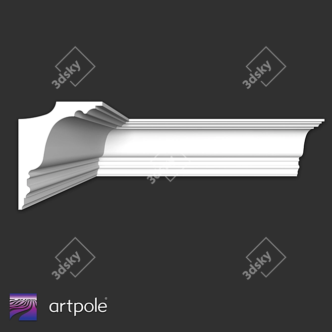 Gypsum Cornice SKTL158 3D model image 1