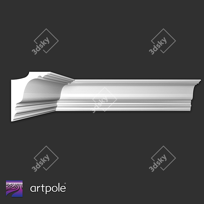 Gypsum Cornice SKTL158 3D model image 2