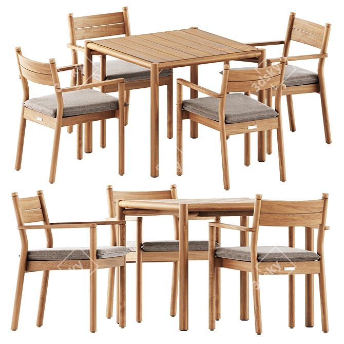  Modern Outdoor Dining Set 3D model image 1