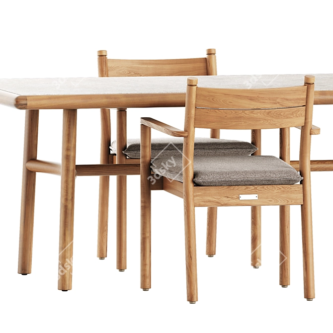  Apache Chair & Ukiyo Dining Table Set 3D model image 3