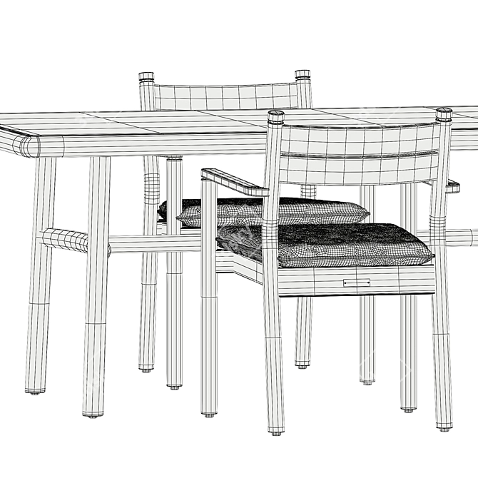  Apache Chair & Ukiyo Dining Table Set 3D model image 5