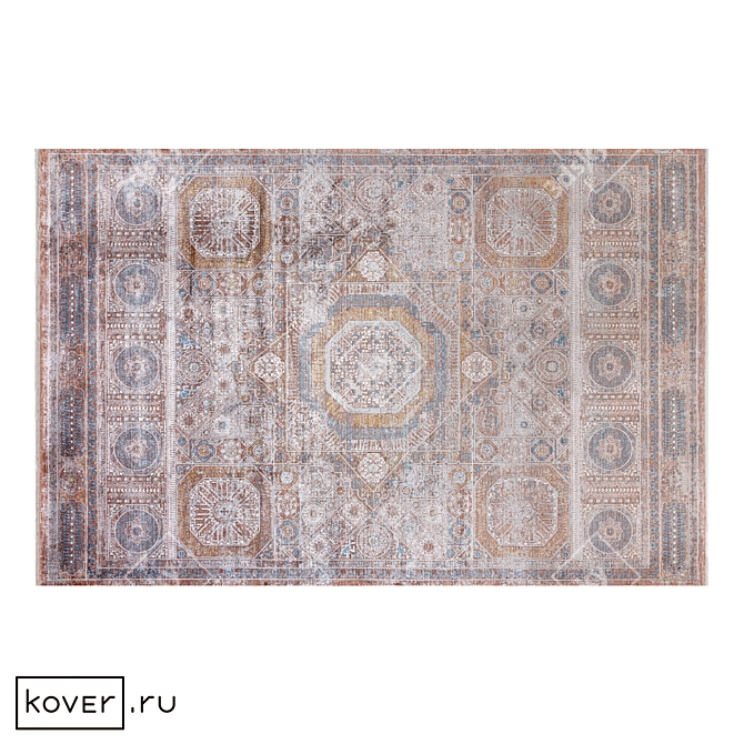 Title: Floral Eucalyptus Silk Rug 3D model image 1