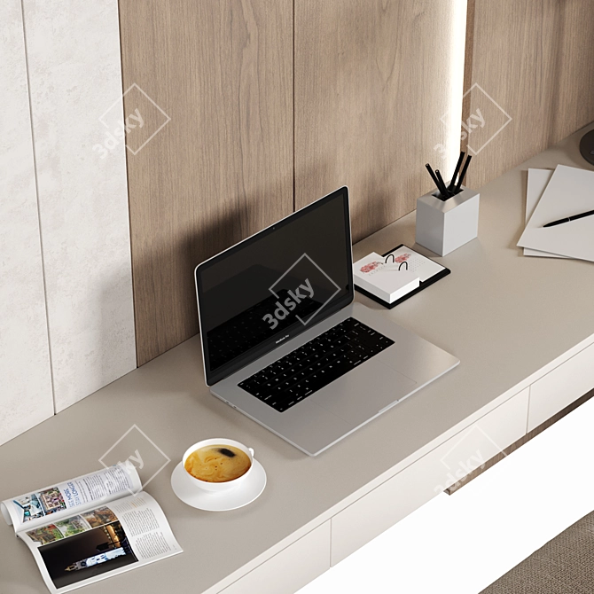 Elegant Modern Home Office Furniture 3D model image 3